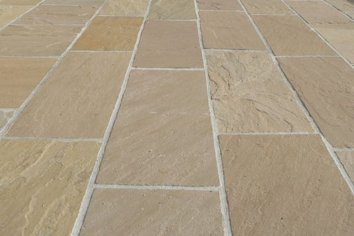 Peach Blossom Sandstone Paver Versailles Pattern - Natural Cleft Face & Back
