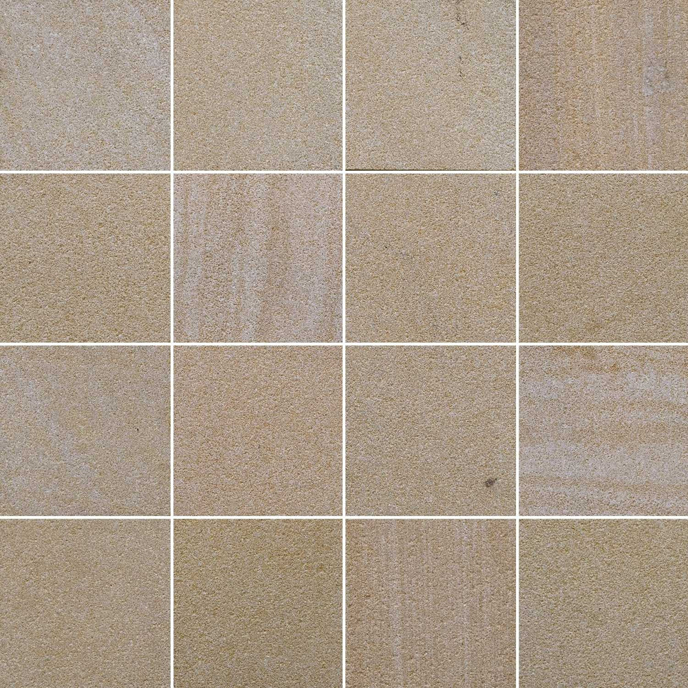 Full Tile Sample - Sahara Fleuri Sandstone Tile - 18" x 18" Sandblasted