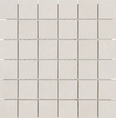 Full Sheet Sample - Fusion Fabric Sand Porcelain Mosaic - 2" x 2" Matte