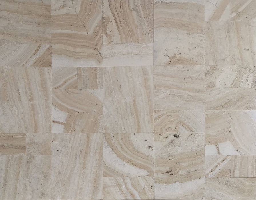 Saturnia Unfilled & Brushed Travertine Versailles Pattern