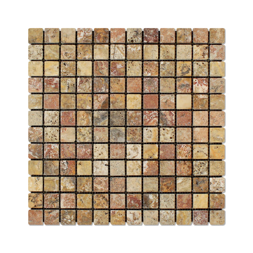 Scabos Travertine Mosaic - 1" x 1" Tumbled