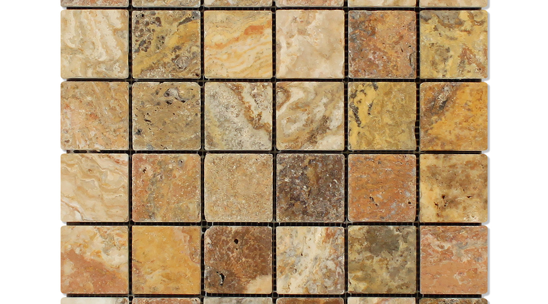 Scabos Travertine Mosaic - 2" x 2" Tumbled
