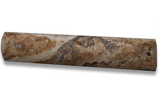 Scabos Travertine Unfilled & Honed Liner - 1" x 6" Quarter Round
