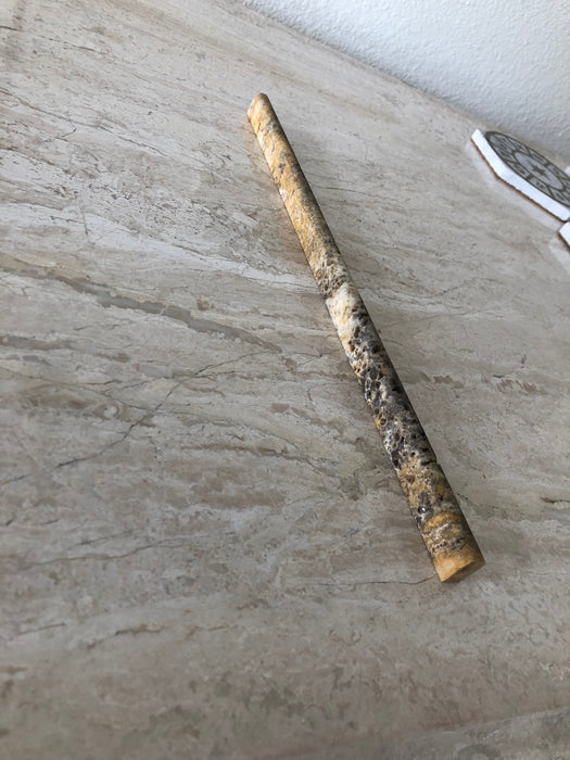 Scabos Travertine Liner - 3/8" x 12" Pencil Honed