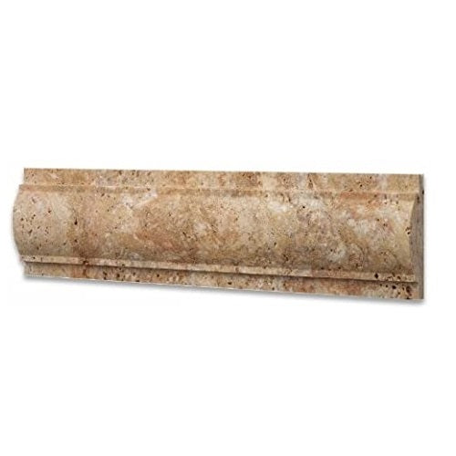 Scabos Travertine Molding - 3" x 12" Arch / Baldwin Molding Honed