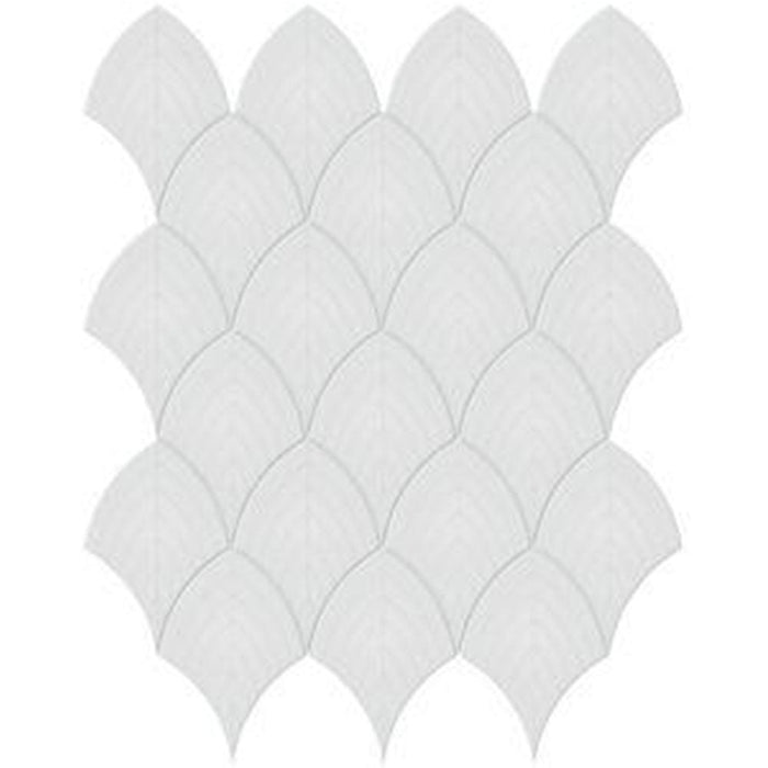 Full Sheet Sample - Soho Gallery Grey Scallop Ceramic Mosaic - 10.75" x 13.25" Glossy