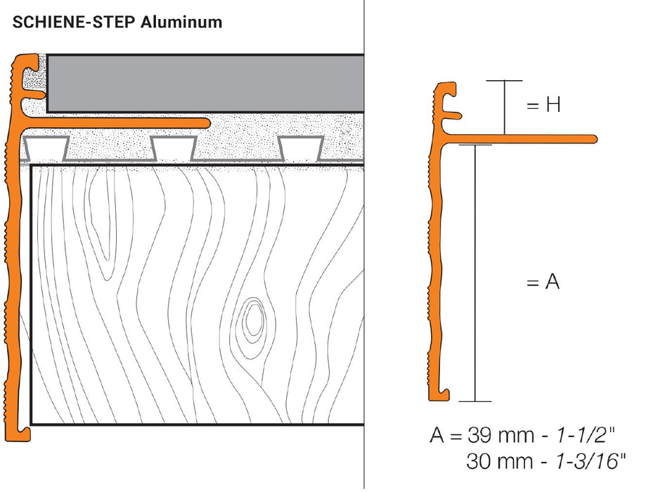 V/SS60EB39 Brushed Stainless Steel 1/4" x 1" Tile Edging Trim