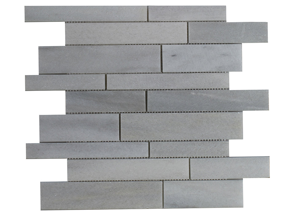 Full Sheet Sample - Siberian Grey Linear Marble Mosaic - 12" x 12" x 3/8" Polished