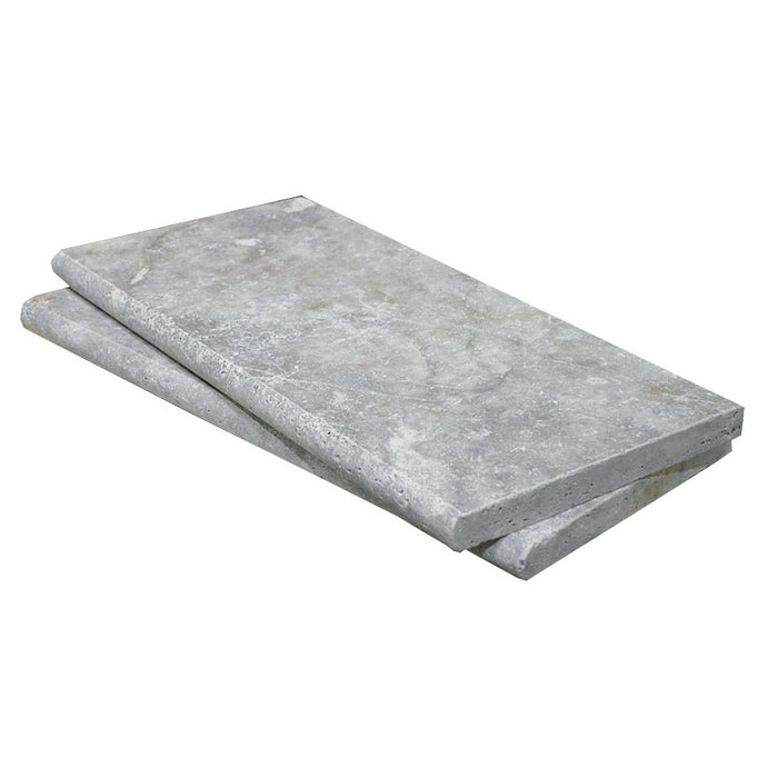 Titanium Tumbled Travertine Pool Coping - 16" x 24" x 2"