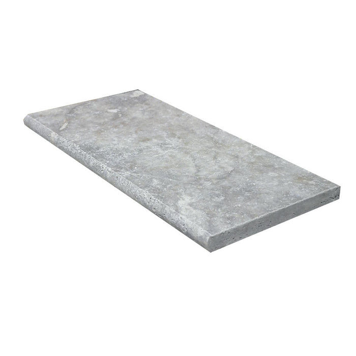 Titanium Tumbled Travertine Pool Coping - 12" x 24" x 2"