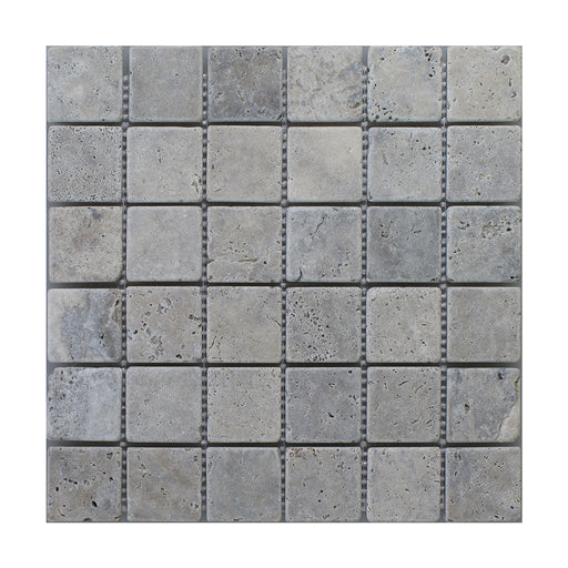 Titanium Travertine Mosaic - 2" x 2"