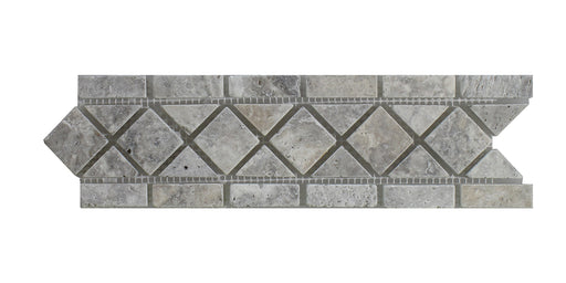 Titanium Polished Travertine Border - 3" x 12" Classic Border