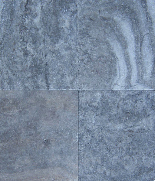 Full Tile Sample - Titanium Travertine Tile - 18" x 18" x 1/2" Tumbled