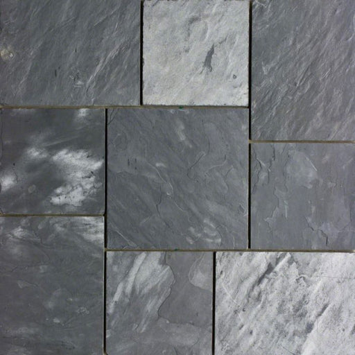 Full Tile Sample - Silver Blue Slate Tile - 16" x 16" x 1/2" Natural Cleft Face, Gauged Back