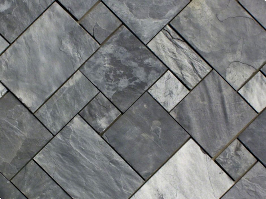 Silver Blue Slate Tile - Natural Cleft Face with Gauged Back