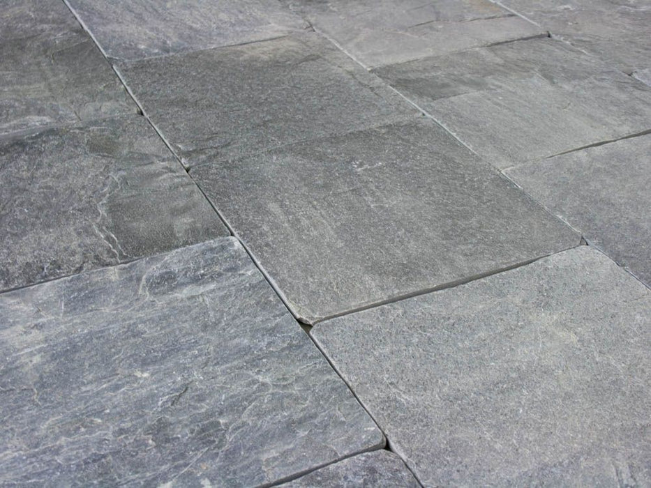 Silver Gray Quartzite Tumbled Tile - 16" x 16" x 3/8"