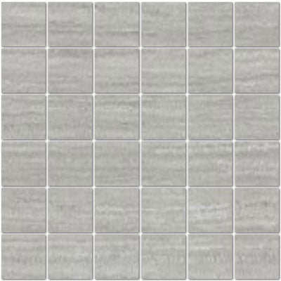 Full Sheet Sample - Olympia Silver Porcelain Mosaic - 2" x 2" Satin