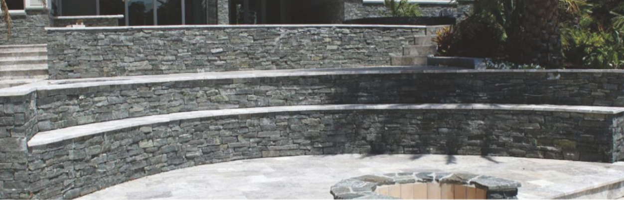 Silver Pearl Ledge Natural Cleft Face Slate Thin Veneer Flat - Random Sizes