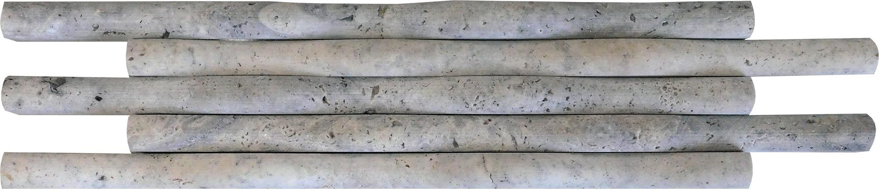 Full Sheet Sample - Aquatica Lilium Silver Waterjet Bamboo Sticks Natural Stone Mosaic - 6" x 11.75" Matte