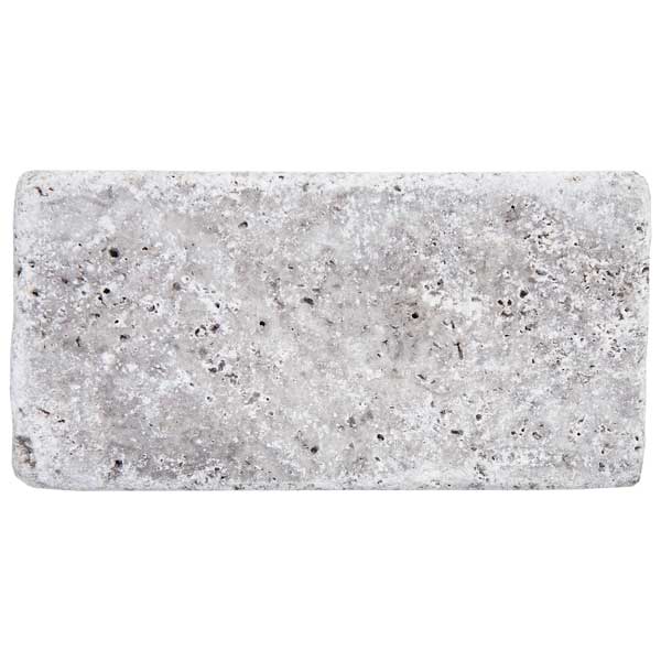 Full Tile Sample - Pietra Antica Patara Stone Silver Travertine Tile - 3" x 6" Tumbled