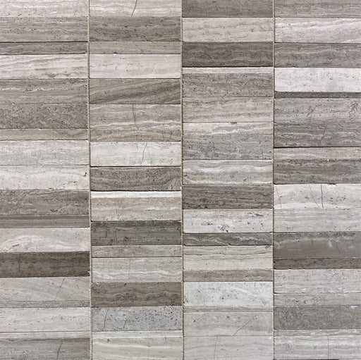 Full Tile Sample - Silverthorne Diamond Face in Grid Limestone Tile - 12" x 12" x 3/8" Polished