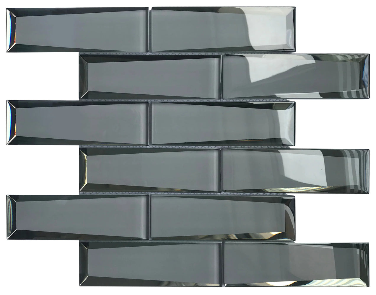 Smoke Grey  Glass Mosaic - Brick