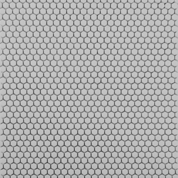 Geometro Solid H1 Smoke Matte Recycled Glass Mosaic - 3/8" Hexagon