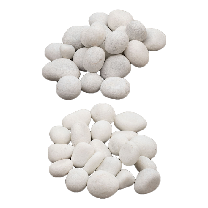 Snow White Tumbled Marble Pebble - Random Sizes x +/- 1" - 2"