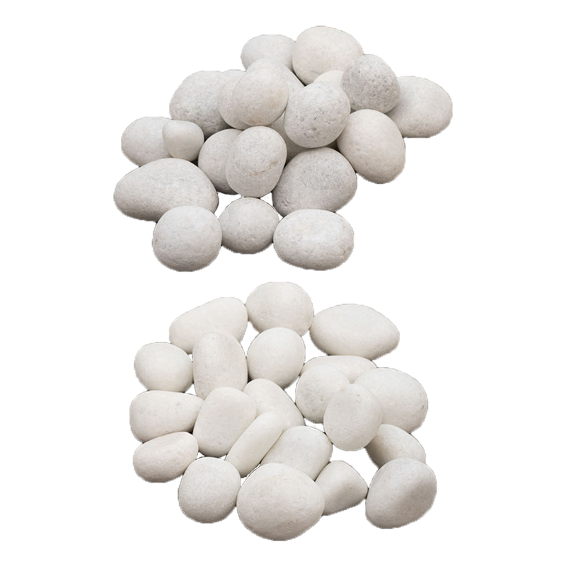 Snow White Tumbled Marble Pebble - Random Sizes x +/- 1" - 2"