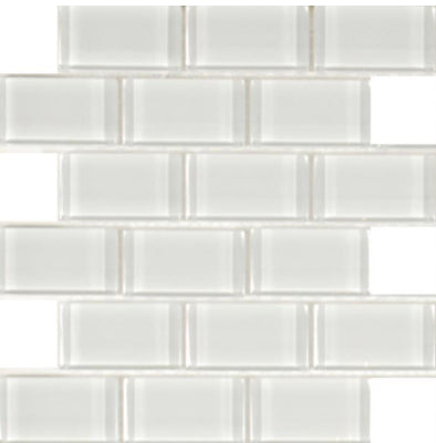 Full Sheet Sample - Pietra Antica Patara Stone Solto White Staggered Marble Mosaic - 2" x 4" Honed