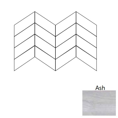 Song Ash T4 Matte Porcelain Mosaic - Chevron