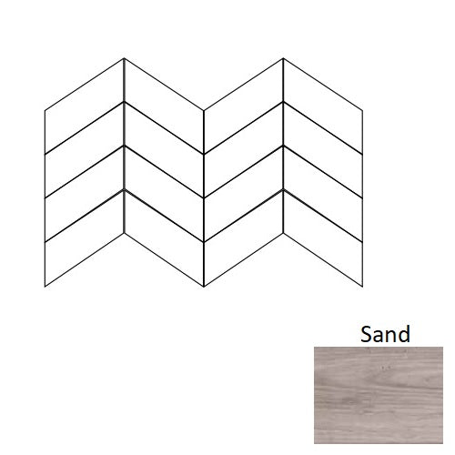 Song Sand T4 Matte Porcelain Mosaic - Chevron