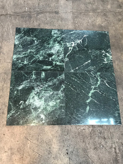 Spider Green Marble Tile - 12" x 12" x 3/8" Polished
