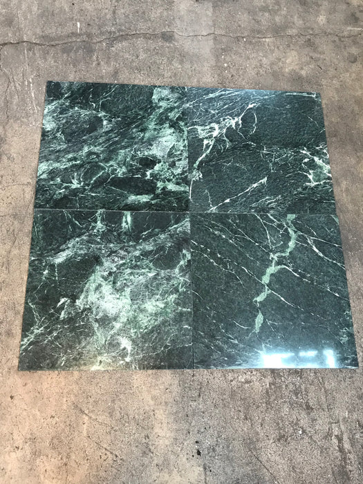 Spider Green Marble Tile - 12" x 12" x 3/8" Polished