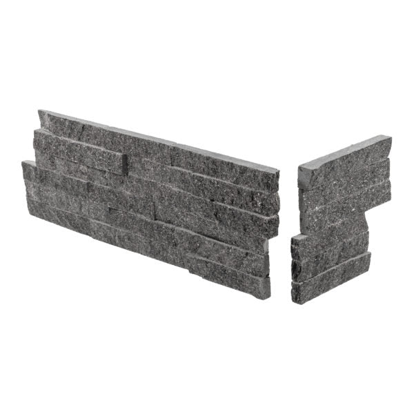 Star Galaxy Natural Cleft Face, Gauged Back Quartzite Ledgestone Corner - 6" x 6" & 6" x 18"