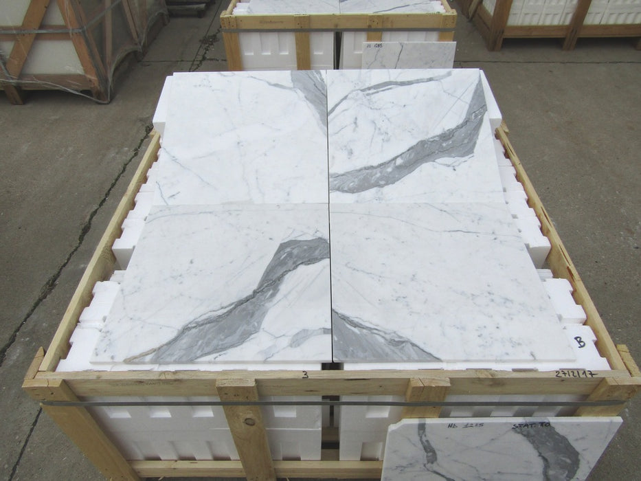 Statuarietto Polished Marble Tile - 18" x 18" x 3/8"