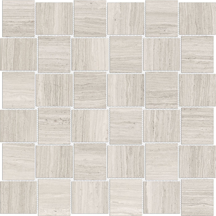 Full Sheet Sample - Mayfair Strada Ash Basket Weave Porcelain Mosaic - 2" x 2" Matte