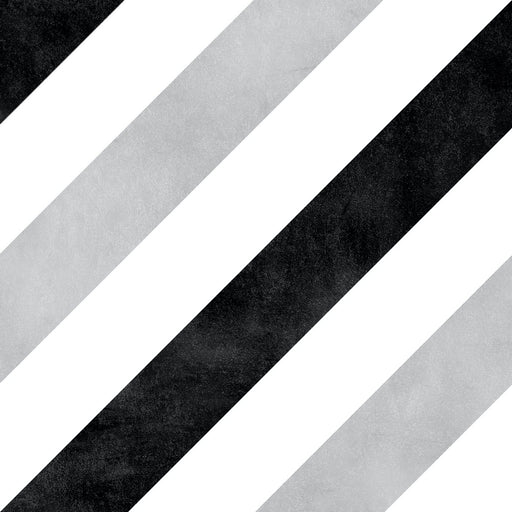 Valencia Deco Stripes B&W Pattern Porcelain Tile - 6" x 6" Matte