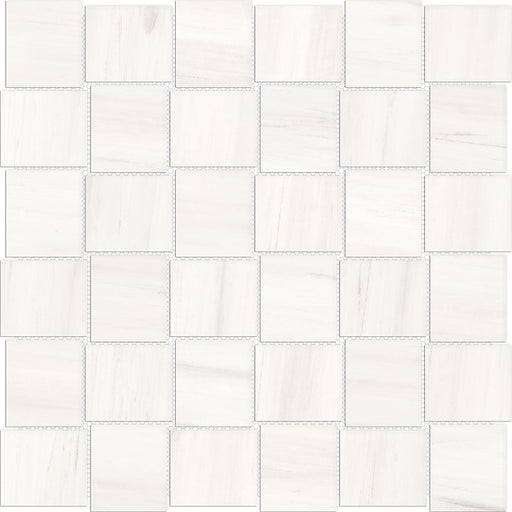 Full Sheet Sample - Mayfair Suave Bianco Basket Weave Porcelain Mosaic - 2" x 2" Polished