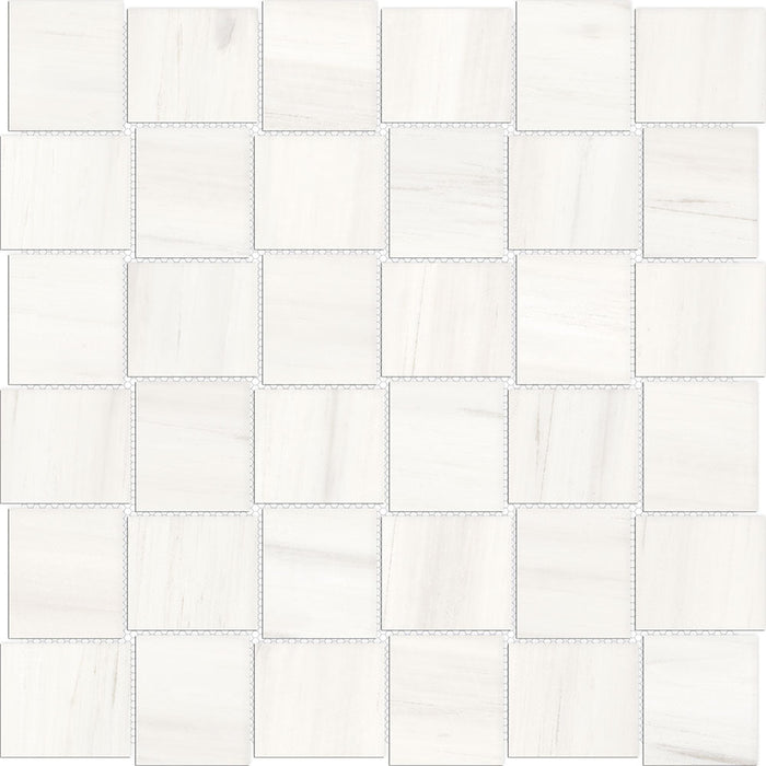 Full Sheet Sample - Mayfair Suave Bianco Basket Weave Porcelain Mosaic - 2" x 2" Matte