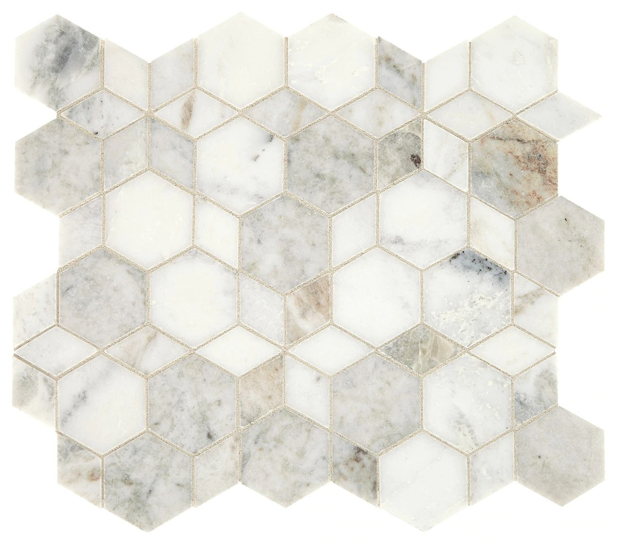 Daltile Sublimity M103 Daphne White Honed Marble Mosaic | Lowest