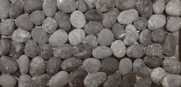 Island Rock Interlocking Swarthy Black Pebble Mosaic - Honed