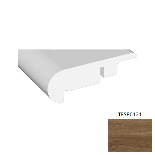 TFSPC121 Antique Vinyl Vinyl Moulding / Trim - 2.84" x 94.49" Flush Stair Nose