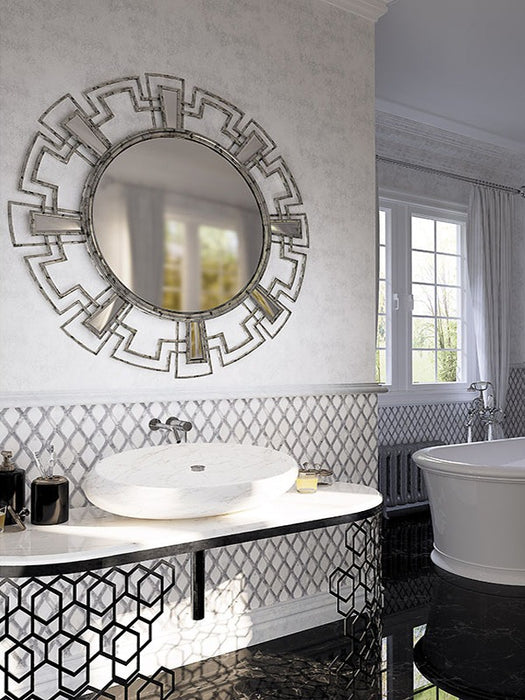 Waterjet Polished White / Gray Natural Stone