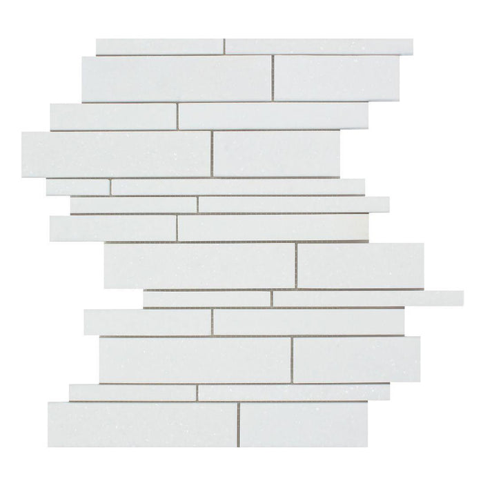 Thassos White Marble Mosaic - Linear Polished