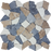 Full Sheet Sample - Aquatica Ocean Stones Tan / White / Gray Deco Pebble Natural Stone Mosaic - 11.25" x 11.25" Tumbled