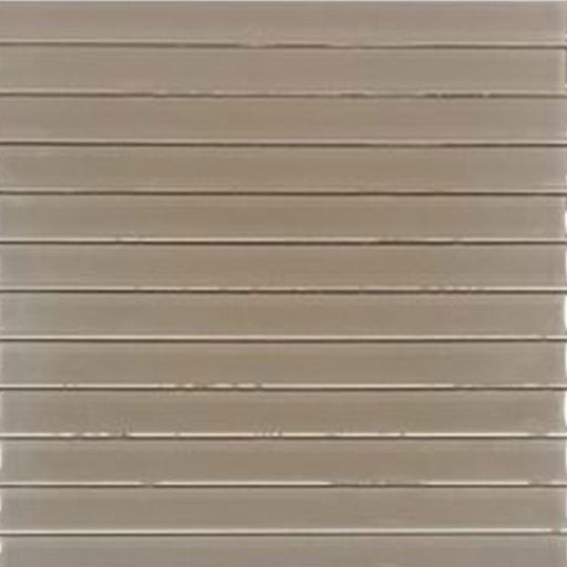 Full Sheet Sample - Aquatica Earth Taupe Deco Glass Mosaic - 1" x 12" x 8 MM Glossy