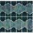 Full Sheet Sample - Aquatica Botanical Teal Green Porcelain Mosaic - 6" x 6" Glossy