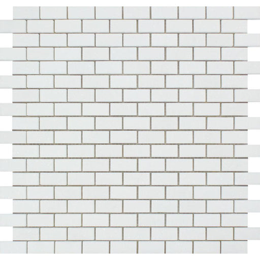 Thassos White Marble Mosaic - 5/8" x 1 1/4" Baby Brick Polished