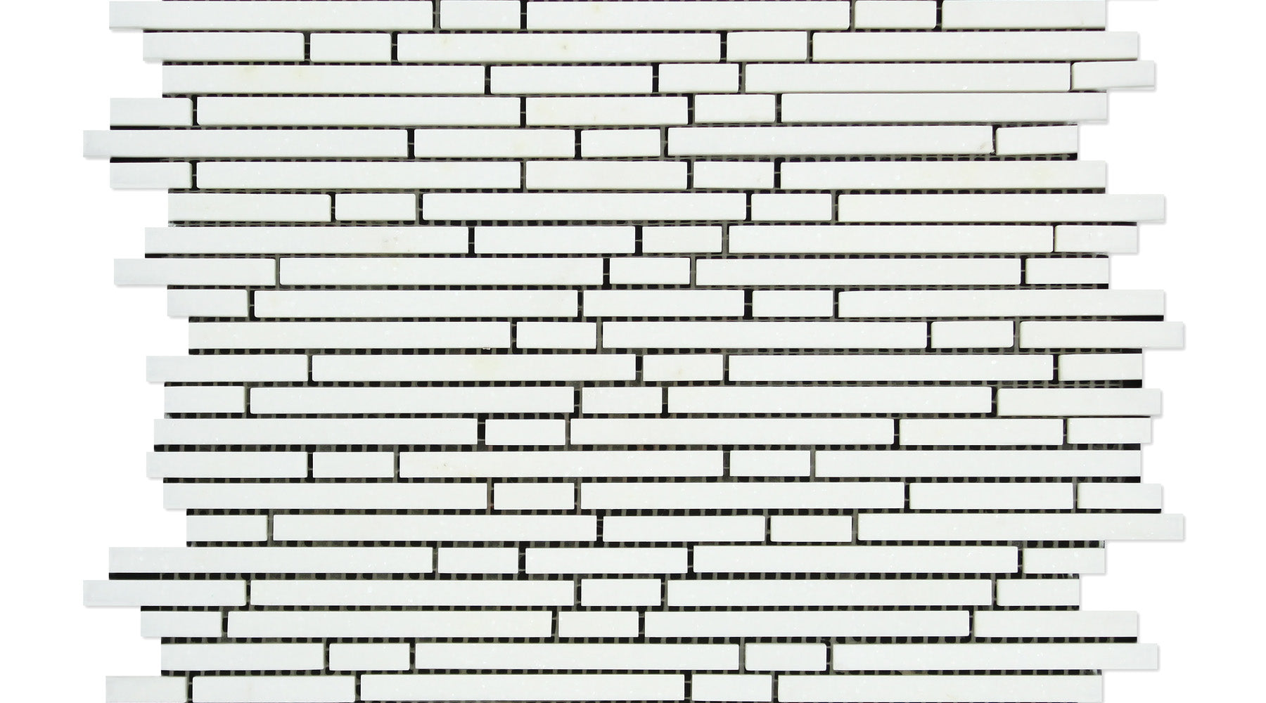 Thassos White Marble Mosaic - Bamboo Sticks Polished